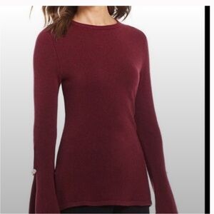 ANTONIO MELANI Burgundy Crew Neck Stretchy Sweater